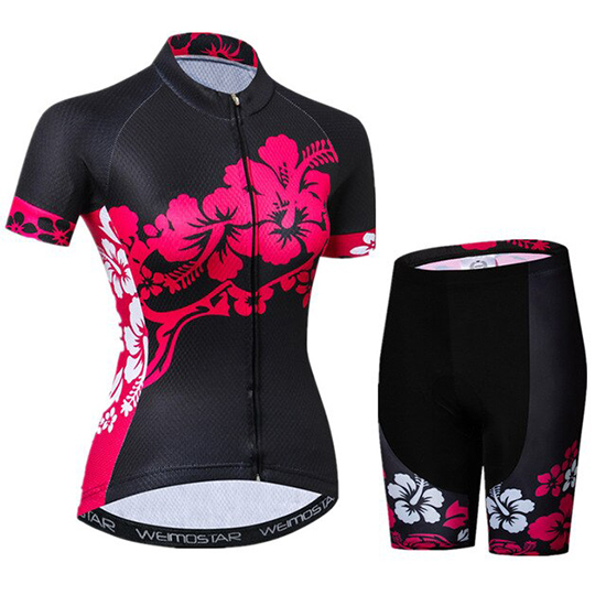 2019 Maillot Mujer Weimostar Tirantes Mangas Cortas Negro Rosa